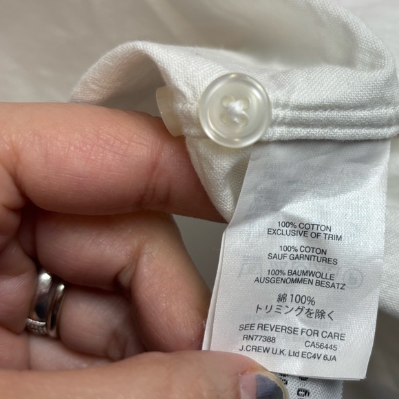 J. Crew lightweight Oxford cloth cotton button front long sleeve shirt in car pr - Picture 3 of 6